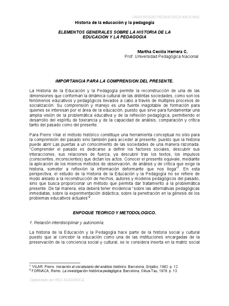 Historia de La Educación y La Pedagogía | PDF | Ciencias sociales