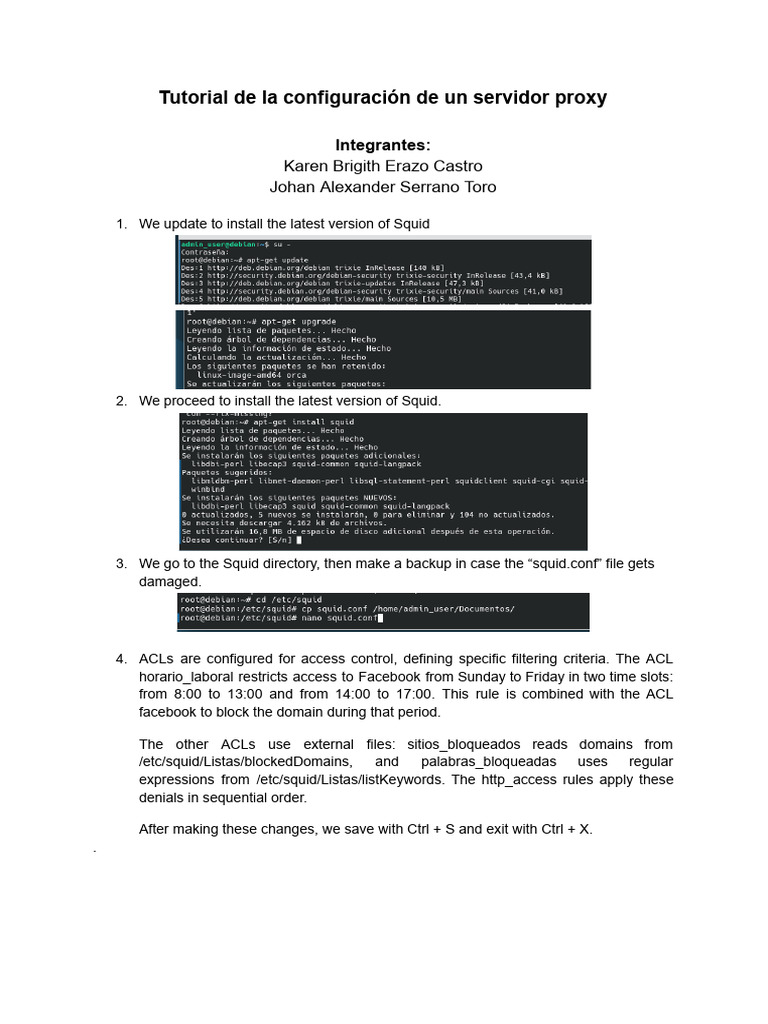 Configuración de Servidor Proxy Squid | PDF | Proxy Server | Computer ...