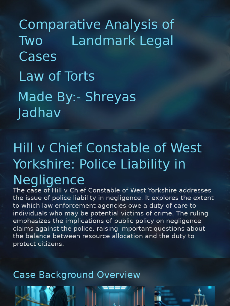 Police Liability in Hill v Chief Constable | PDF | Negligence | Police