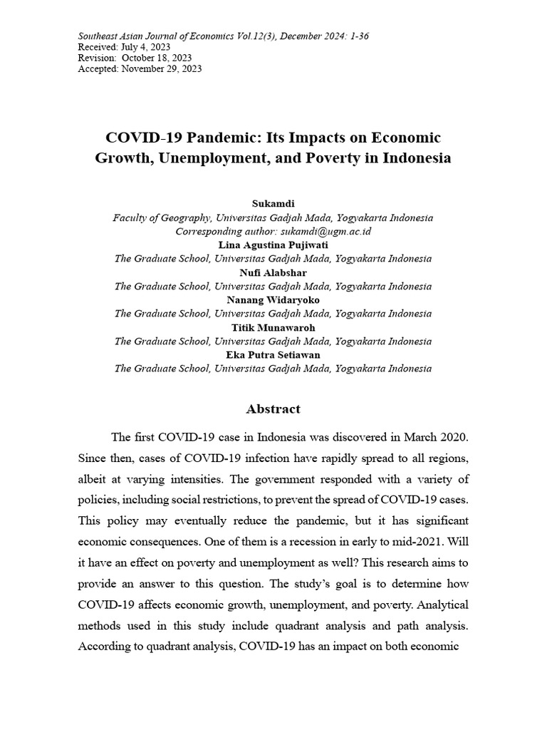 COVID-19's Economic Impact in Indonesia | PDF | Poverty & Homelessness ...
