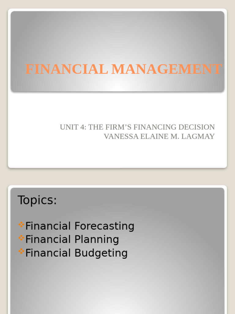 Financial Forecasting and Budgeting Guide | PDF | Budget | Forecasting