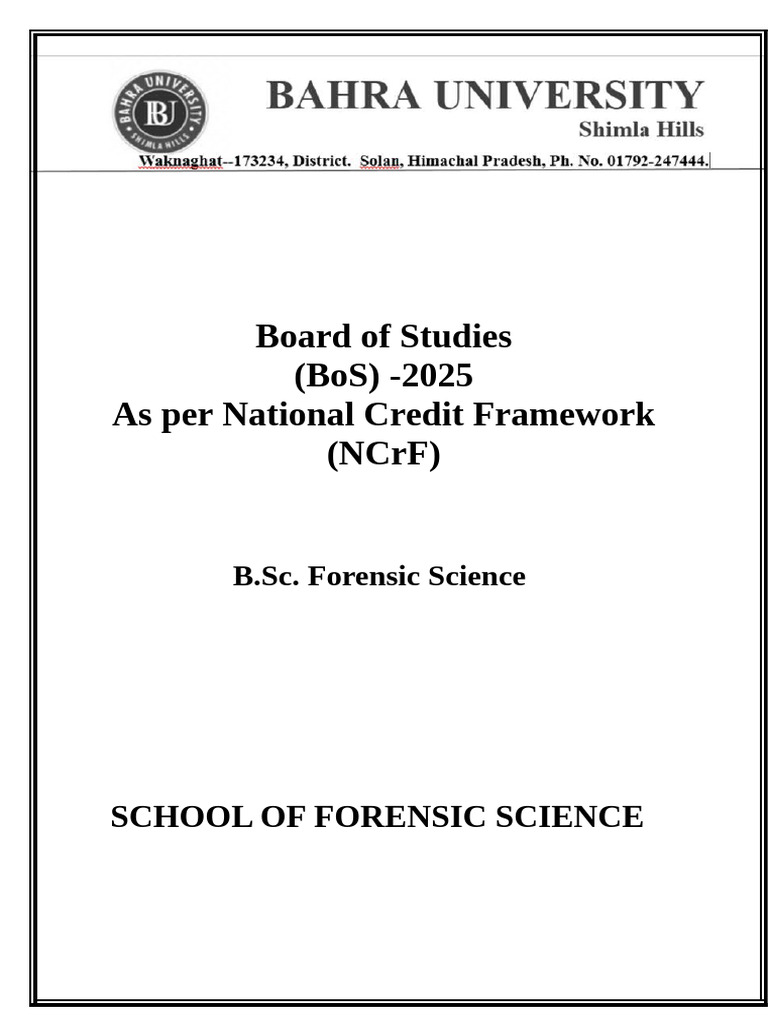 B.SC 2025 Syllabus BOS | PDF | Forensic Science | Crime Scene