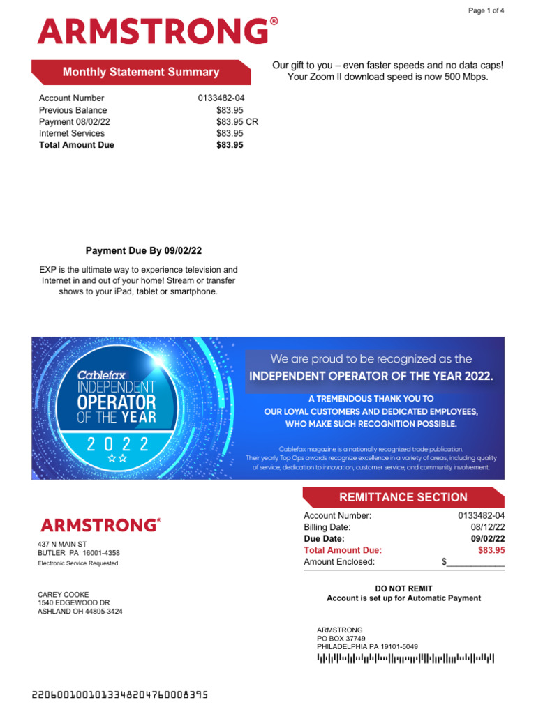 Monthly Internet Statement Summary | PDF | Mobile Computers ...