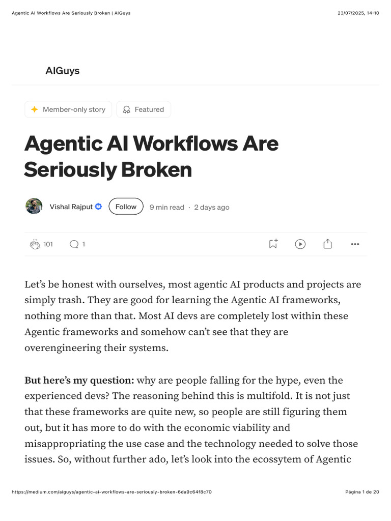 Broken Agentic AI Workflows Explained | PDF | Artificial Intelligence ...