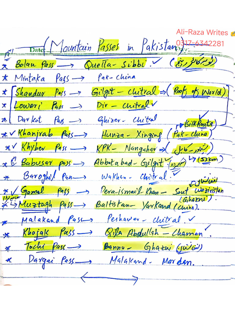 Mountain Passes Pakistan by Ali Raza | PDF