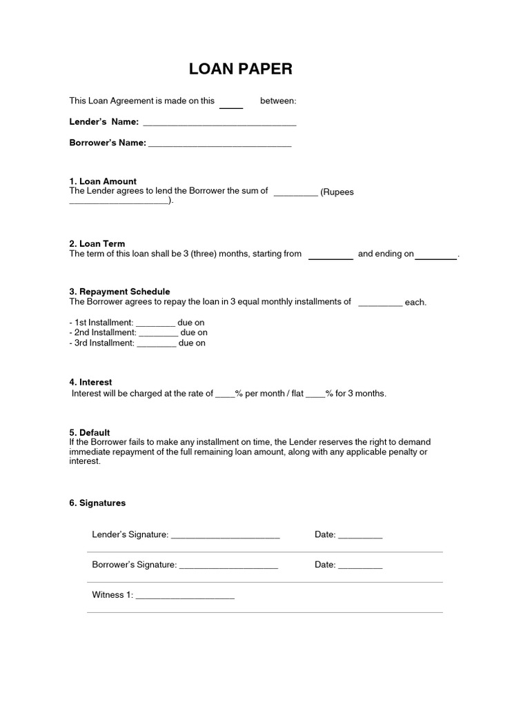 Simple Loan Agreement Template | PDF