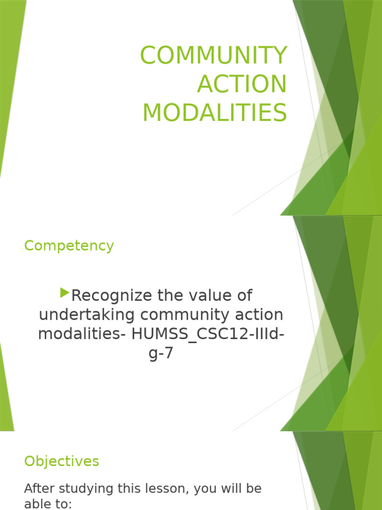 Community Action Modalities Explained | PDF | Community | Citizenship