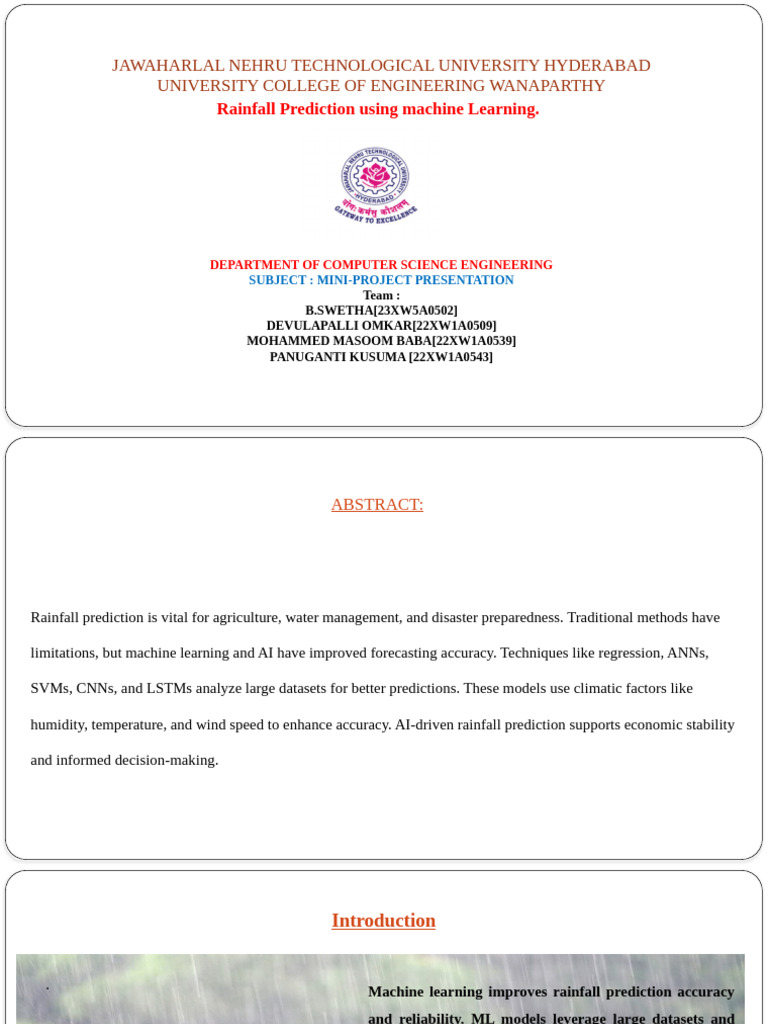 Machine Learning for Rainfall Prediction | PDF | Machine Learning ...