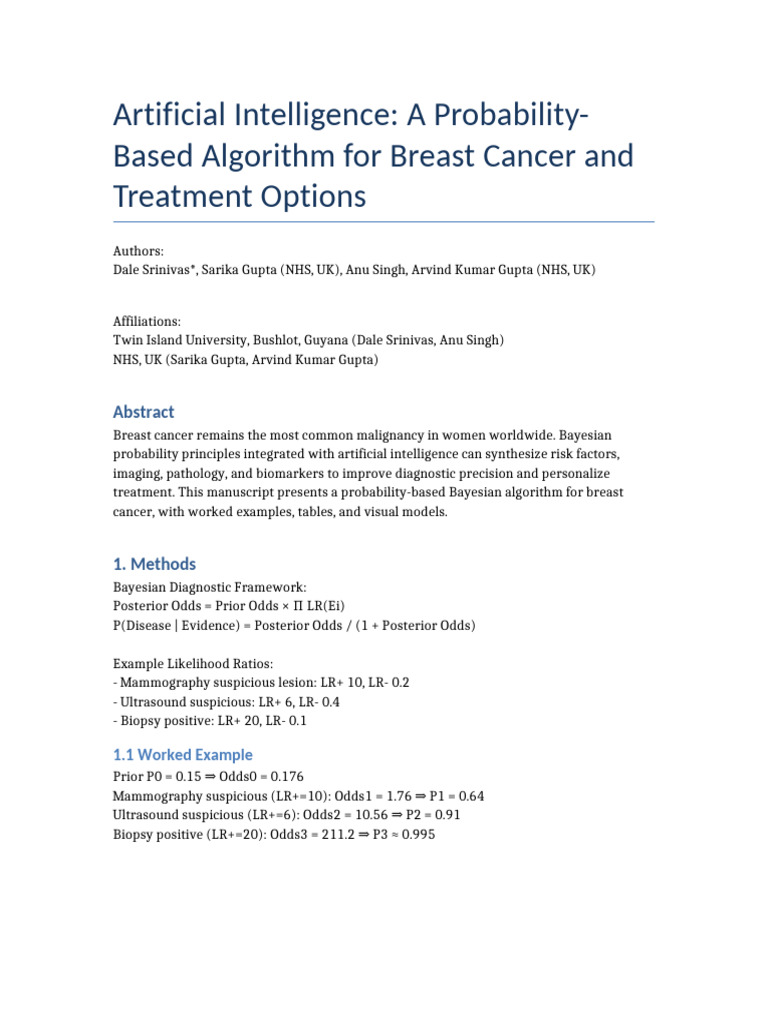 AI-Driven Bayesian Approach for Breast Cancer | PDF | Breast Cancer ...