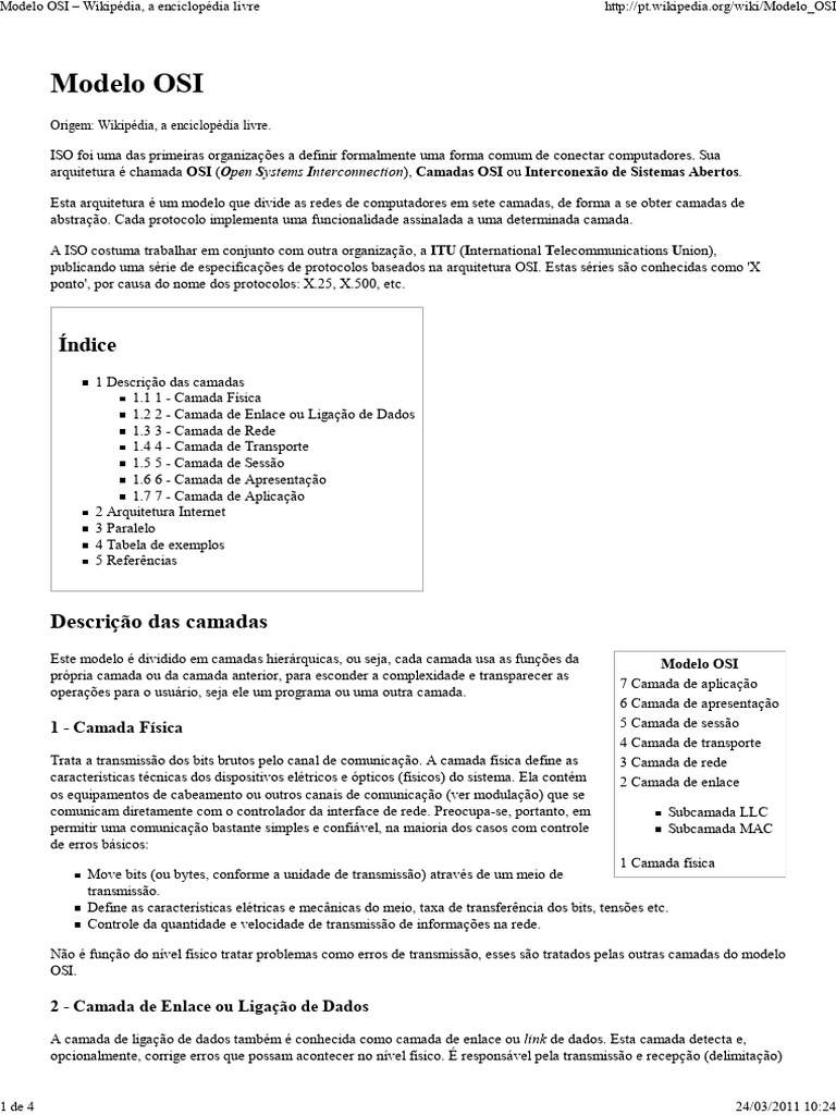 Estrutura do Modelo OSI em Redes | PDF | Modelo OSI | Rede de computadores