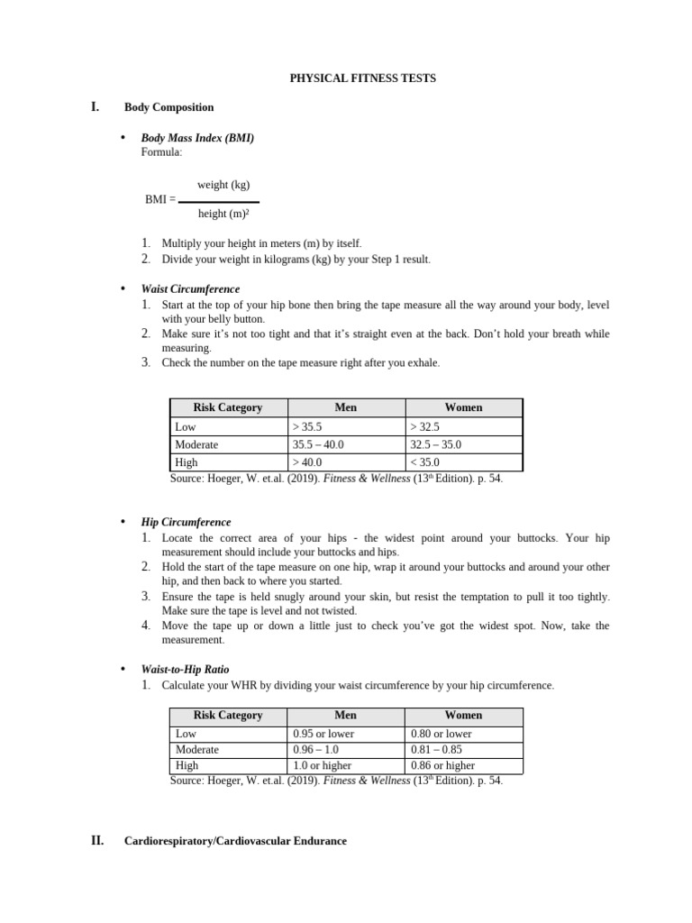 Physical Fitness Testing Guide | PDF | Body Mass Index
