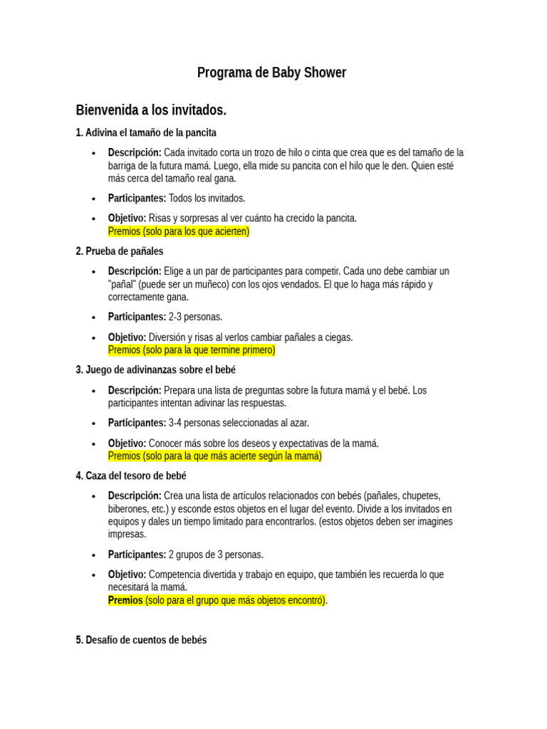 Ideas Divertidas para un Baby Shower | PDF