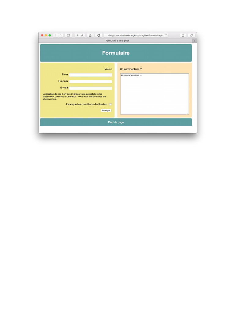 Formulaire Avec Css Et Responsive | PDF