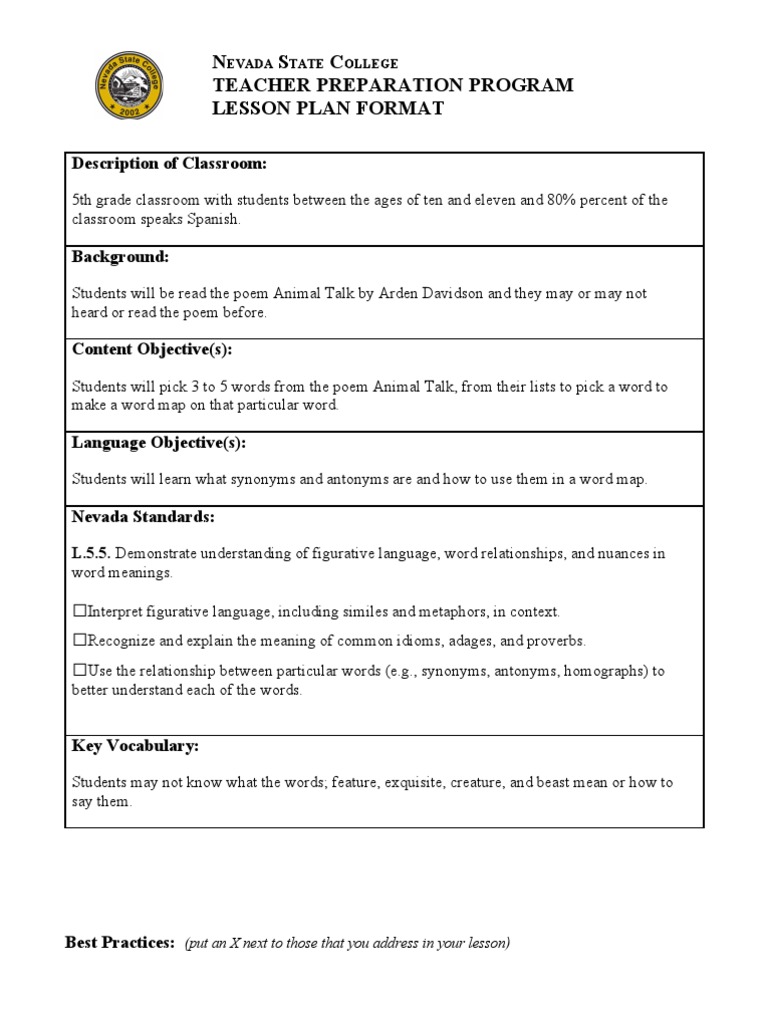 Word Study Lesson Plan and Reflection | PDF | Lesson Plan | Pedagogy