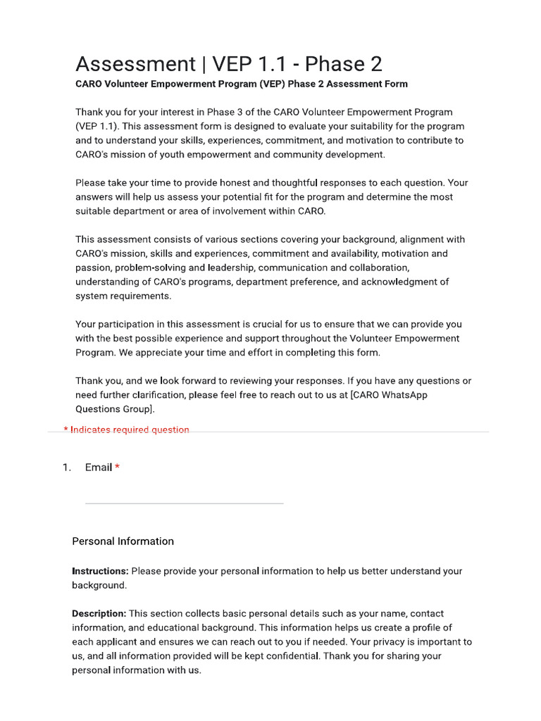 Assessment VEP 4.0 | PDF