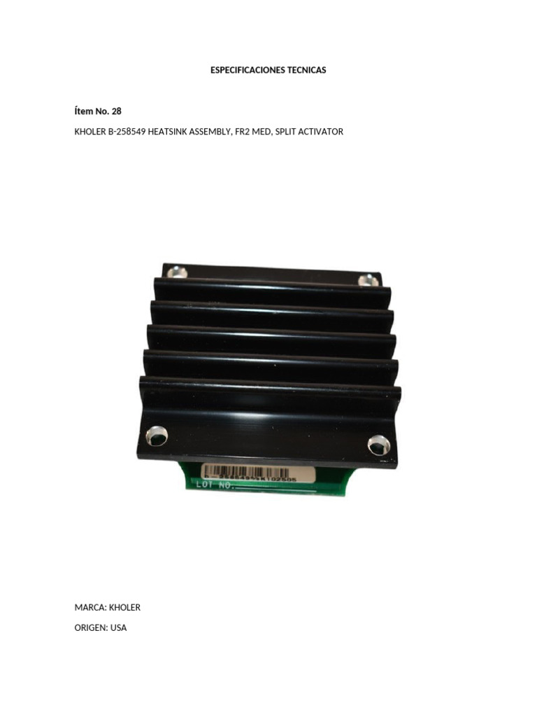 Datasheet Item #28 | PDF