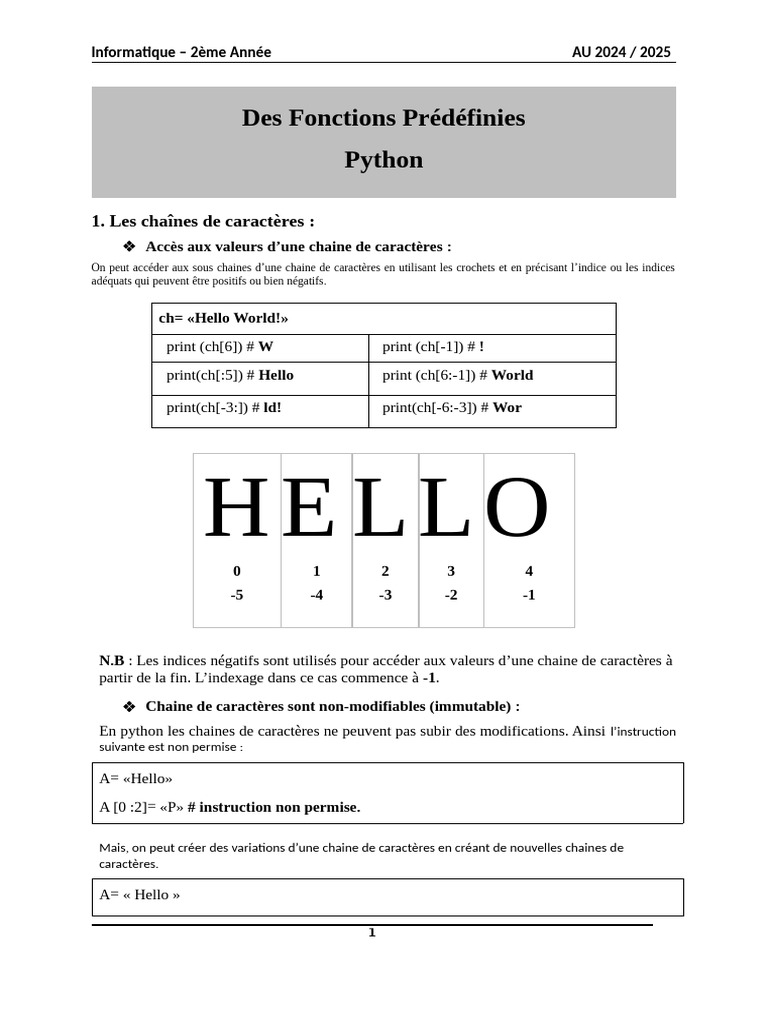 Fonctions Prédéfinies en Python | PDF | Informatique théorique ...