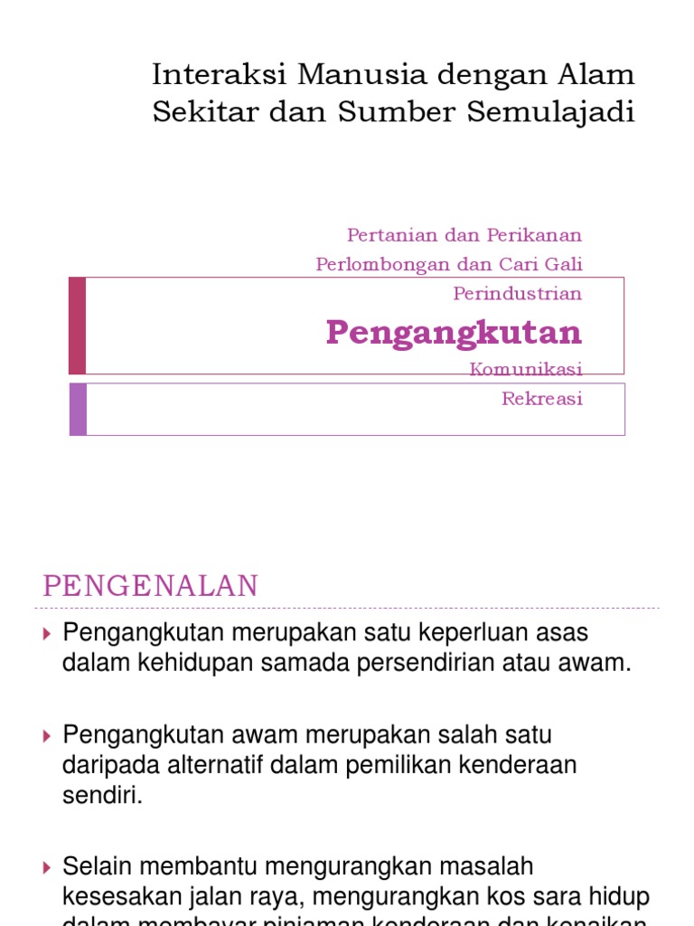 Interaksi Manusia Dengan Alam Sekitar Dan Sumber Semulajadi Pdf