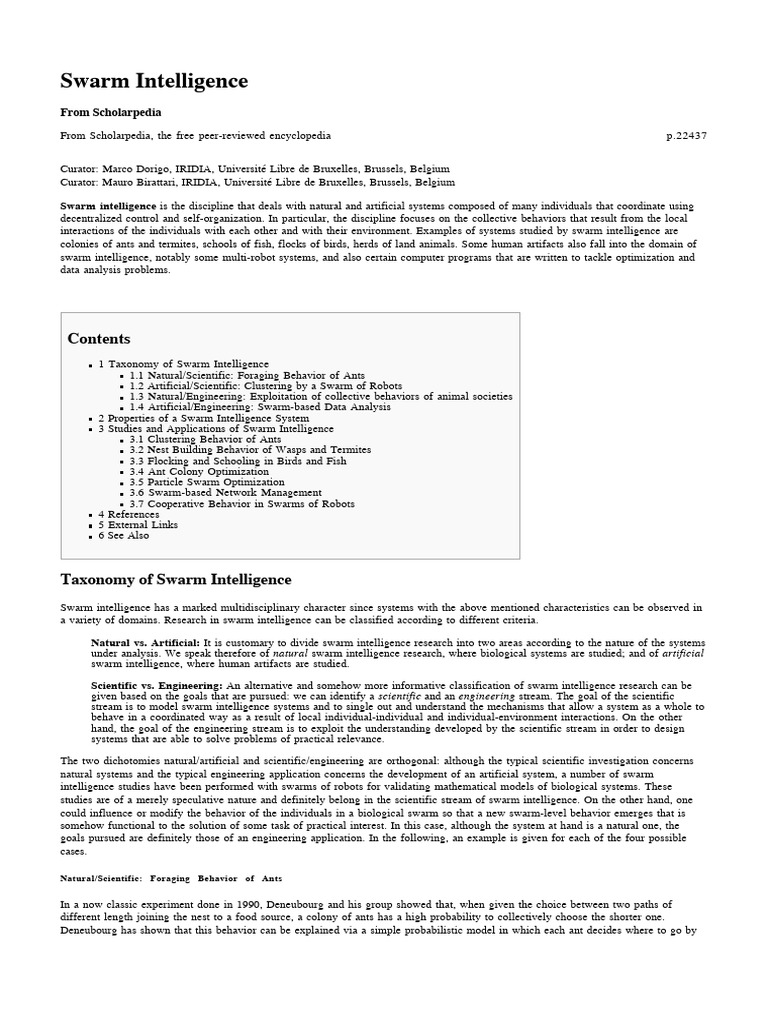 Swarm Intelligence Contract | PDF