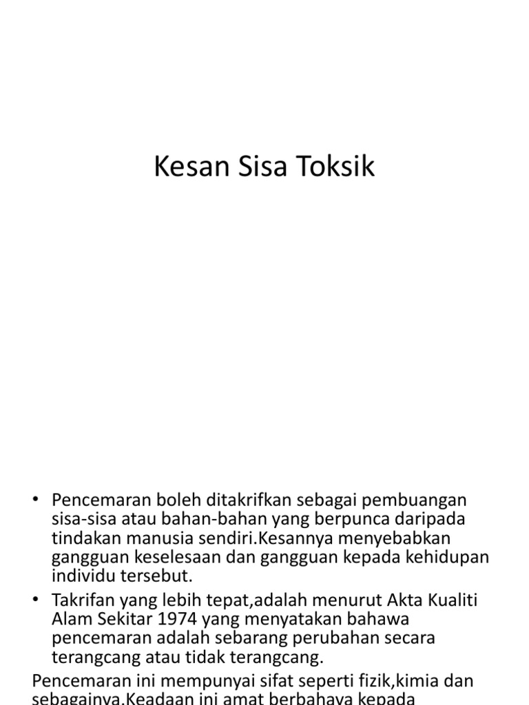 Kesan Sisa Toksik Pdf