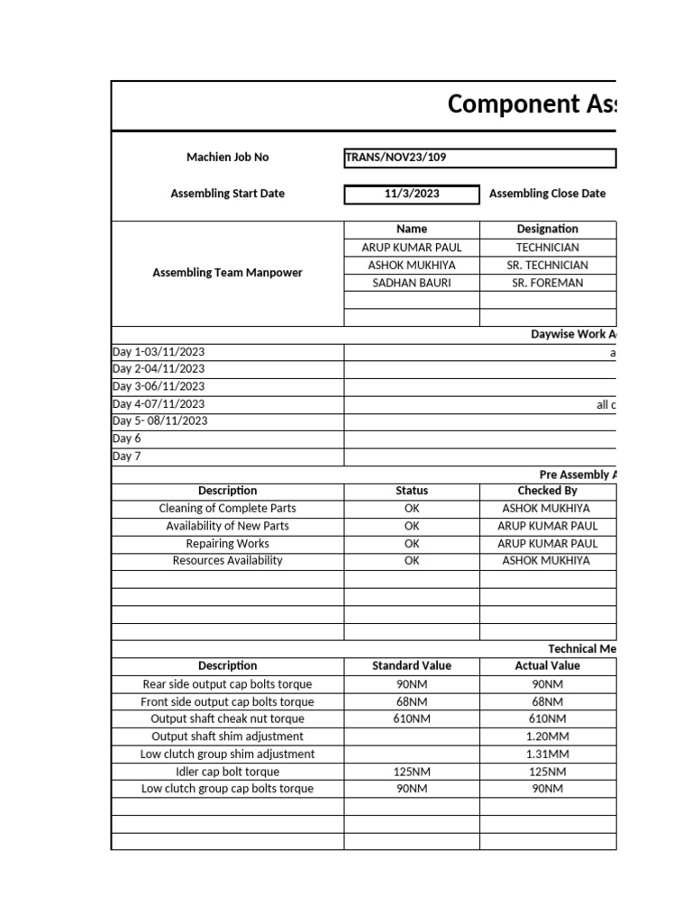 Transmission Assembly Report | PDF | Automotive Technologies | Motor ...