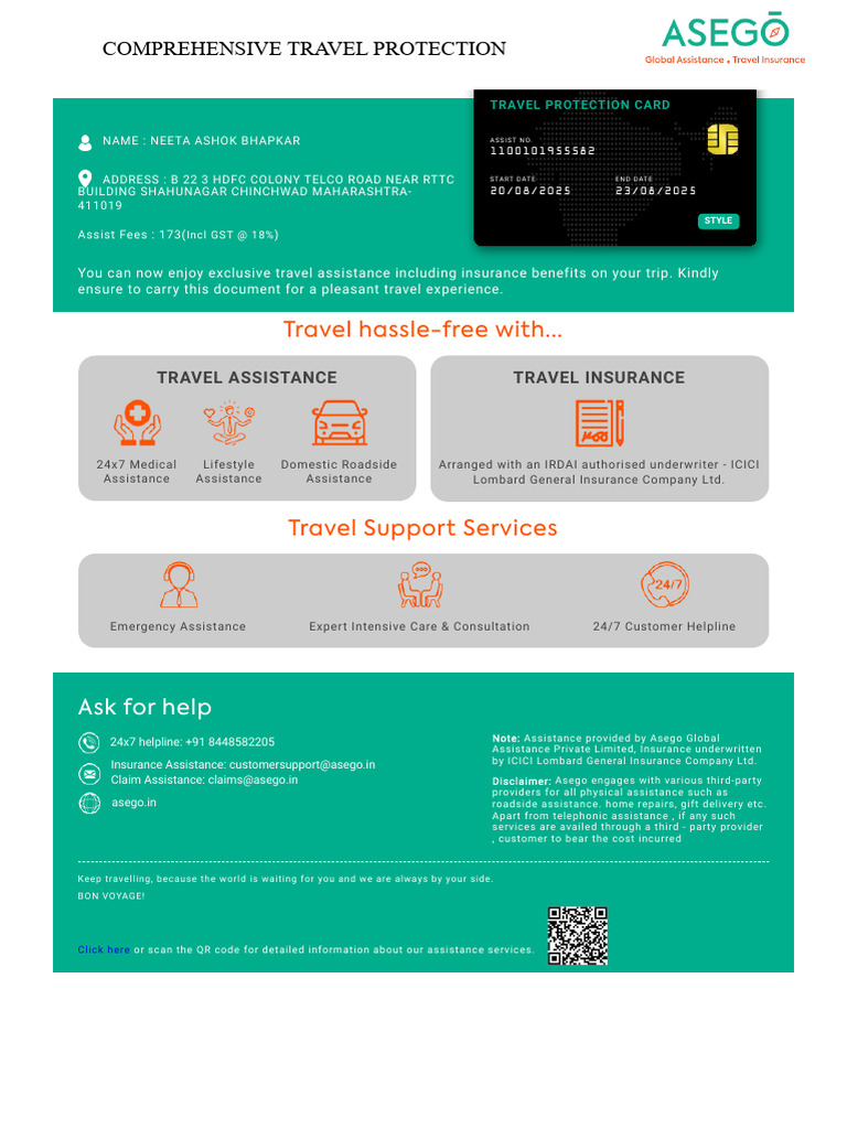 Comprehensive Travel Insurance Details | PDF | Insurance | Financial ...
