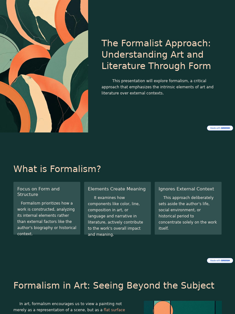 Understanding Formalism in Art & Literature | PDF | Aesthetics ...