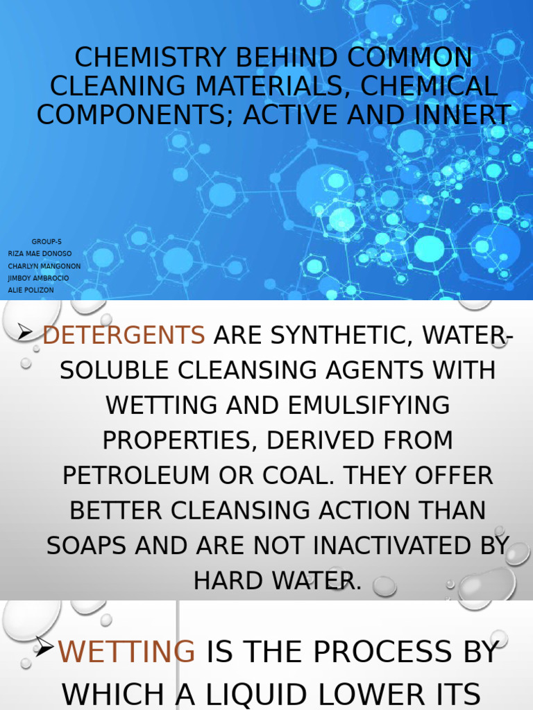 Chemistry Behind Common Cleaning Materials Chemical Components ...
