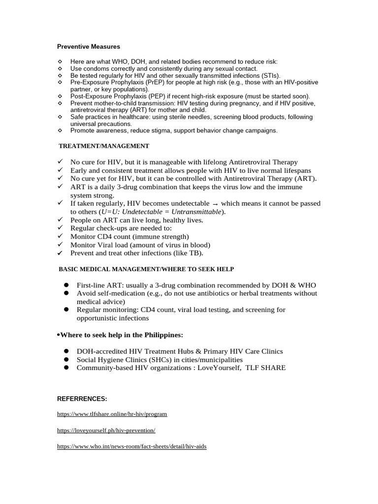 HIV Prevention and Management Strategies | PDF | Hiv | Management Of ...