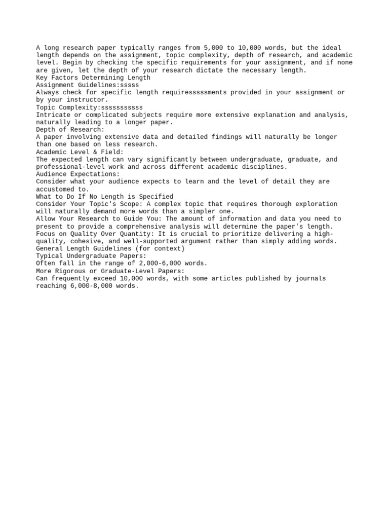 Research Paper Length Guidelines | PDF