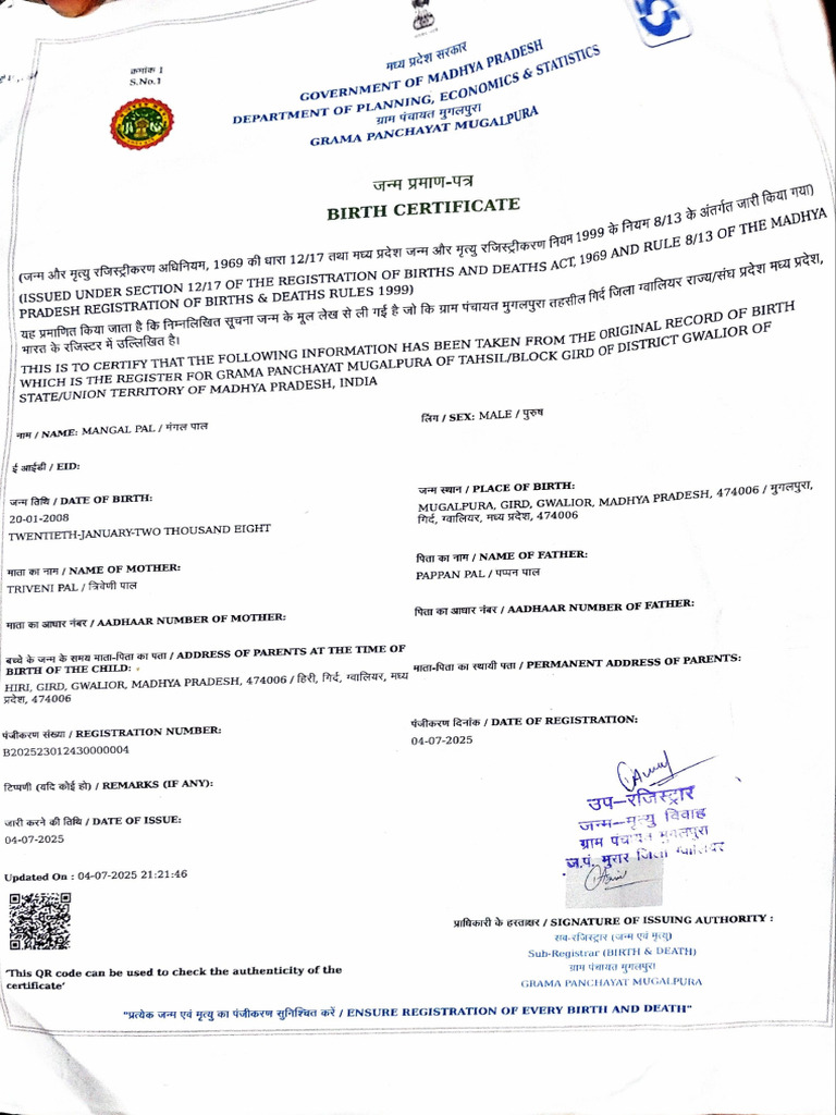 Birth Certificate | PDF