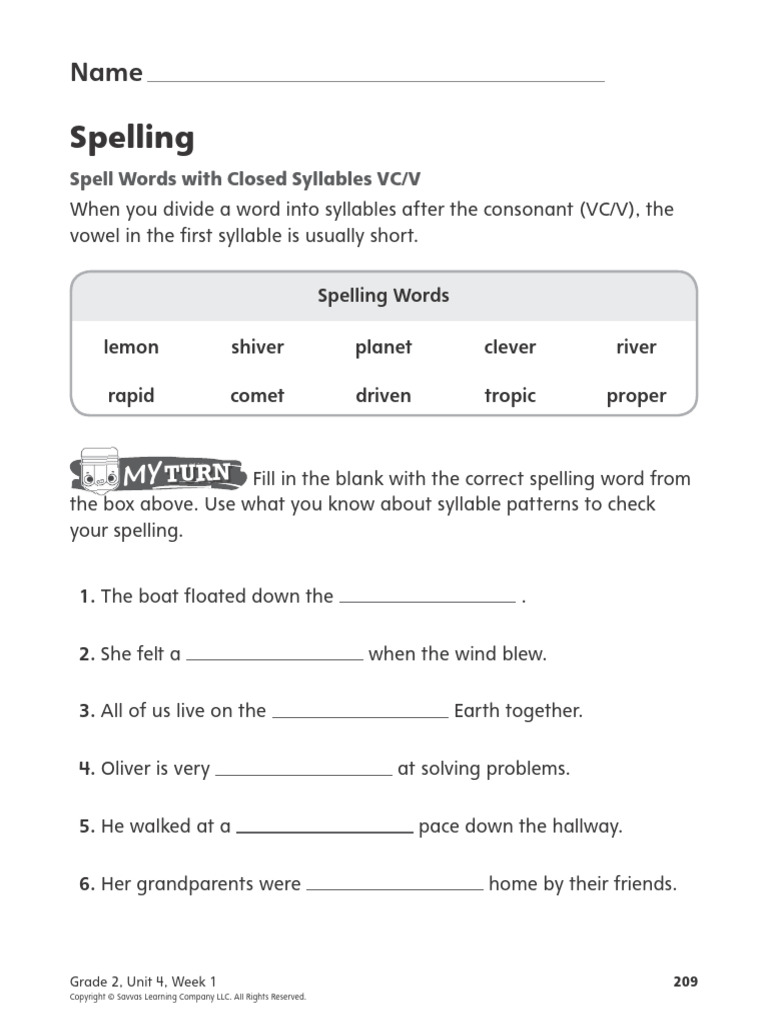 MV20 G2U4W1 Spelling Lessons Web | PDF