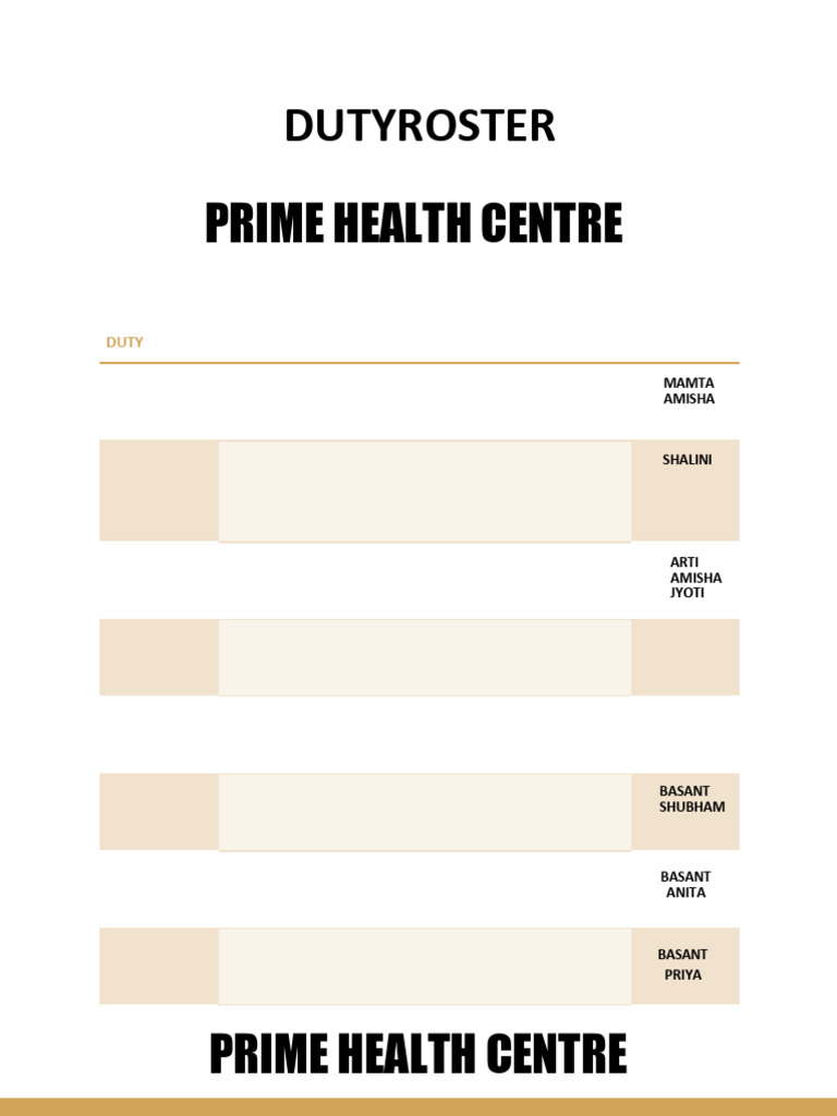 February 2025 Duty Roster for Prime Health Centre | PDF