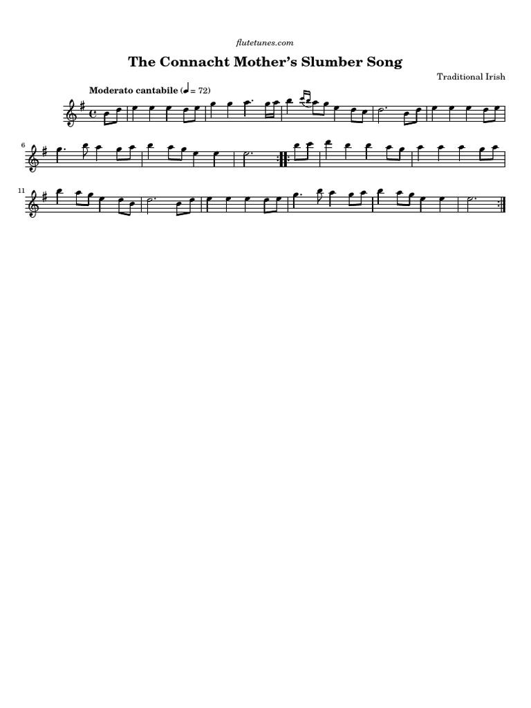 The Connacht Mothers Slumber Song | PDF