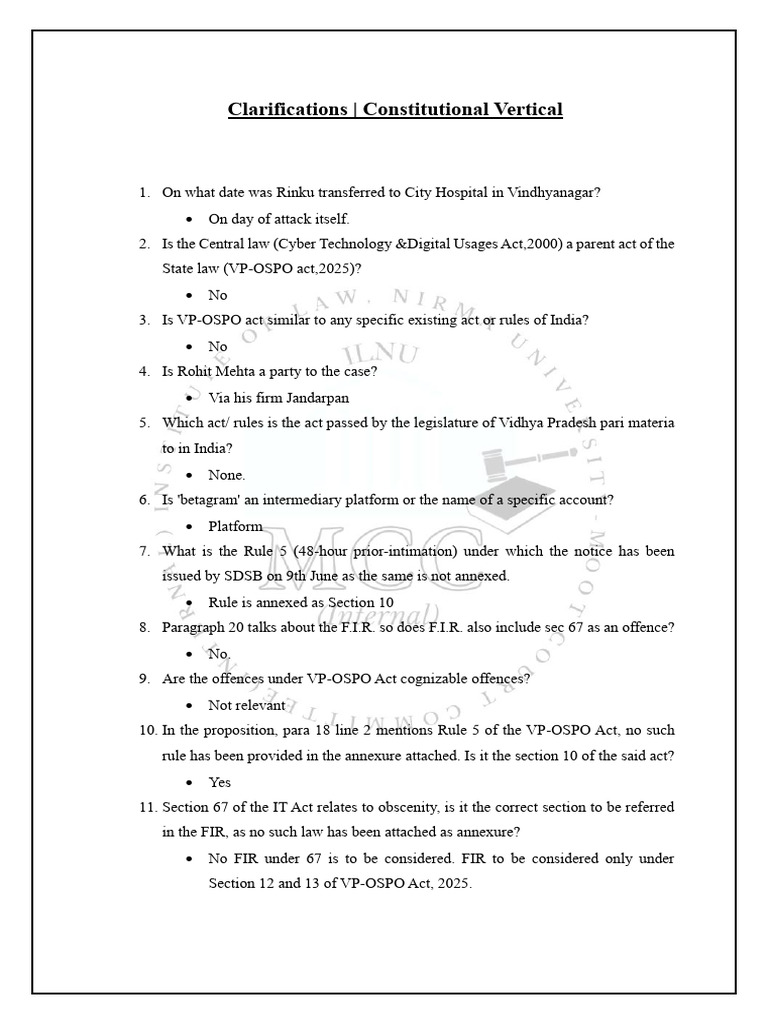 Constitutional Vertical Clarifications | PDF | Common Law | Public Law
