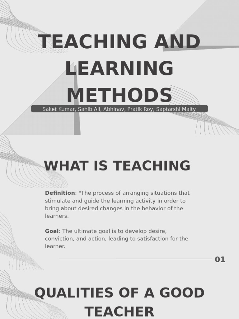 Effective Teaching and Learning Methods | PDF | Learning | Teachers