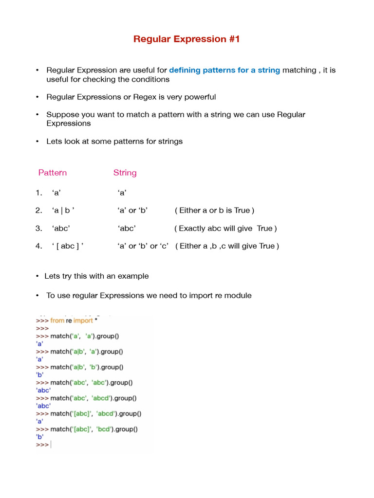 Introduction to Regular Expressions | PDF