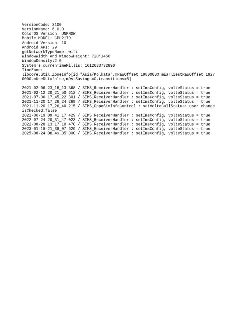Android Device Network Configuration Logs | PDF