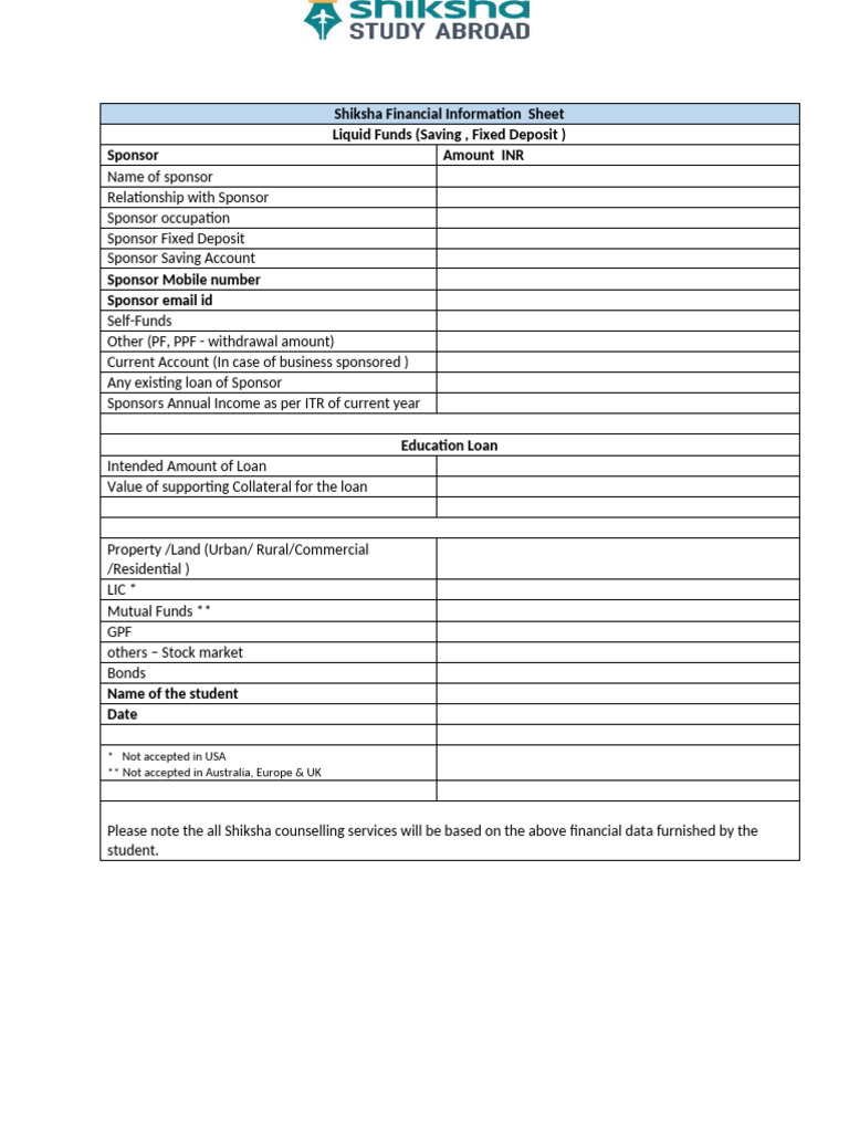 Finance Form | PDF