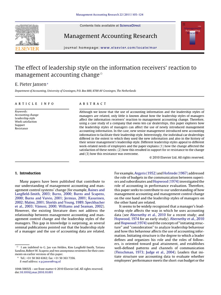 Article de Management 25 PDF Module de Management | PDF | Leadership ...