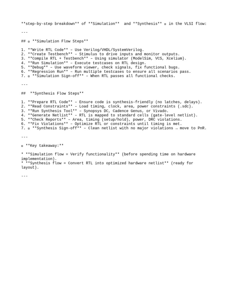 Simulation Vs Synthesis PDF | PDF