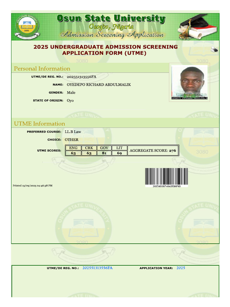 MALIK Uniosun | PDF
