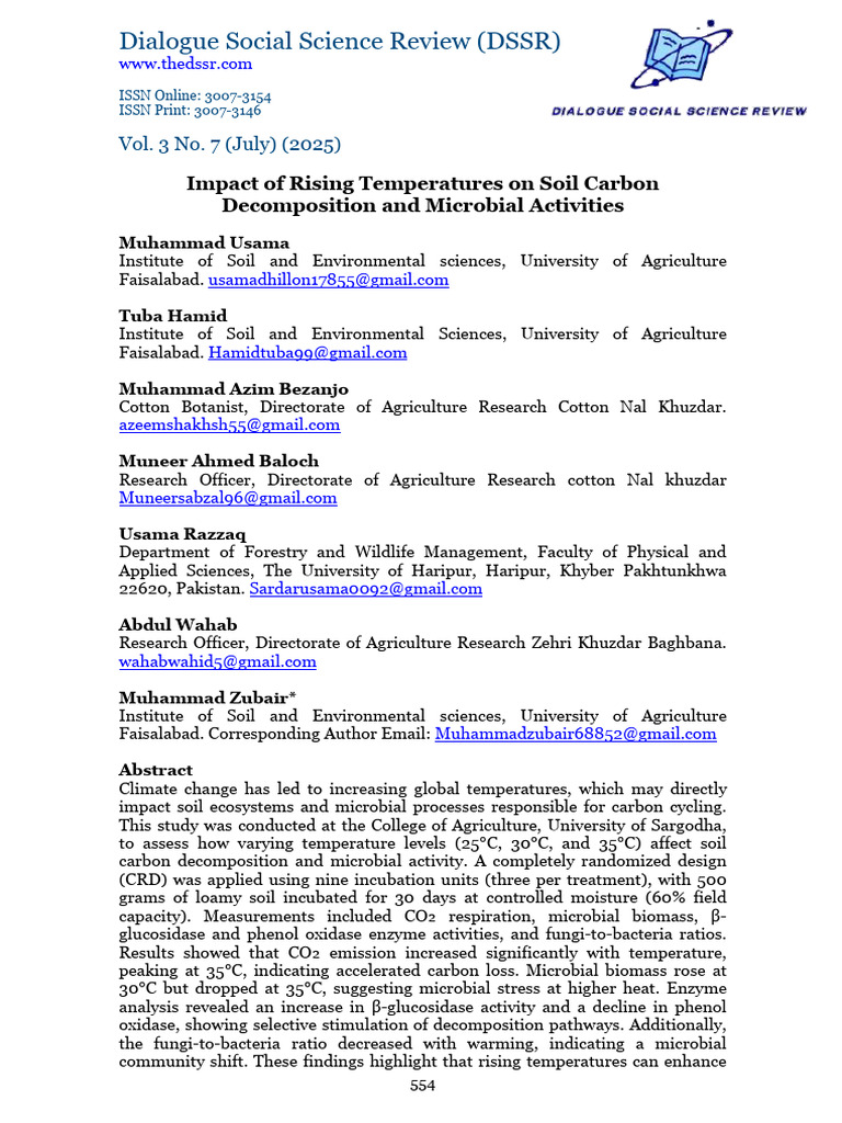 Soil Carbon Loss from Rising Temperatures | PDF | Soil | Climate Change