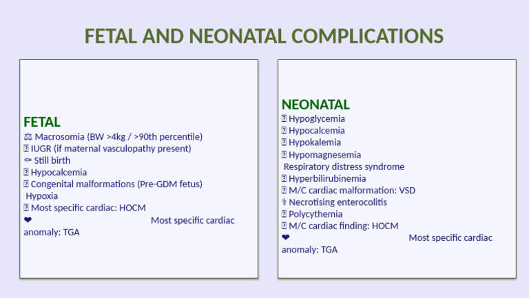 Fetal and Neonatal Complications Overview | PDF