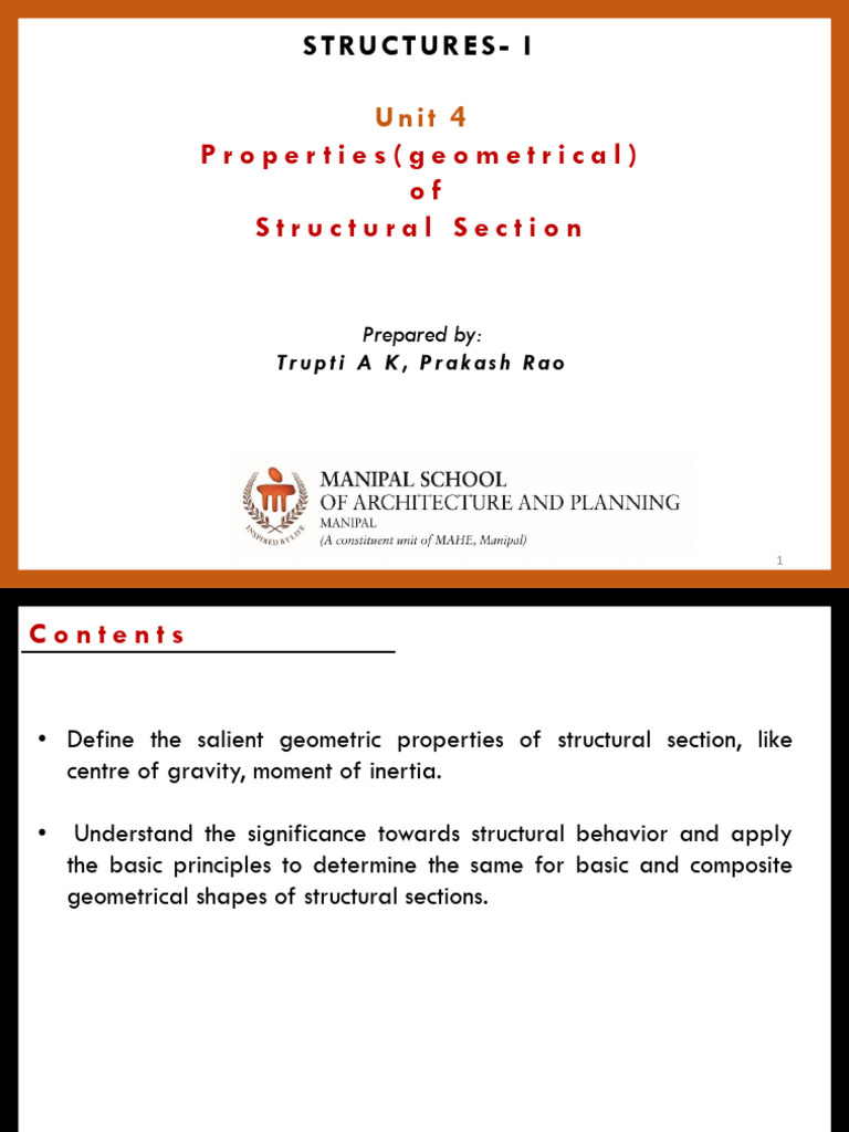 Geometric Properties of Structural Sections | PDF | Center Of Mass | Force
