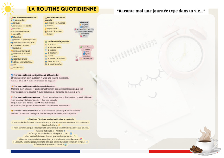 Ma routine quotidienne en FLE A1 | PDF