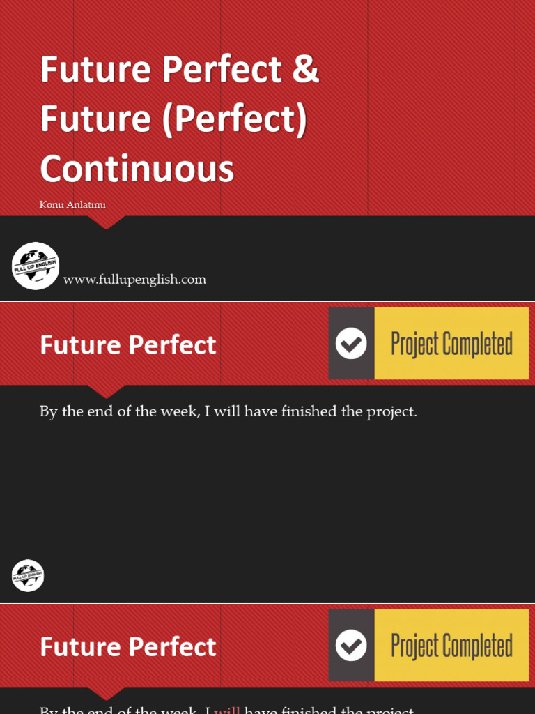 Future Perfect & Continuous Tenses Guide | PDF