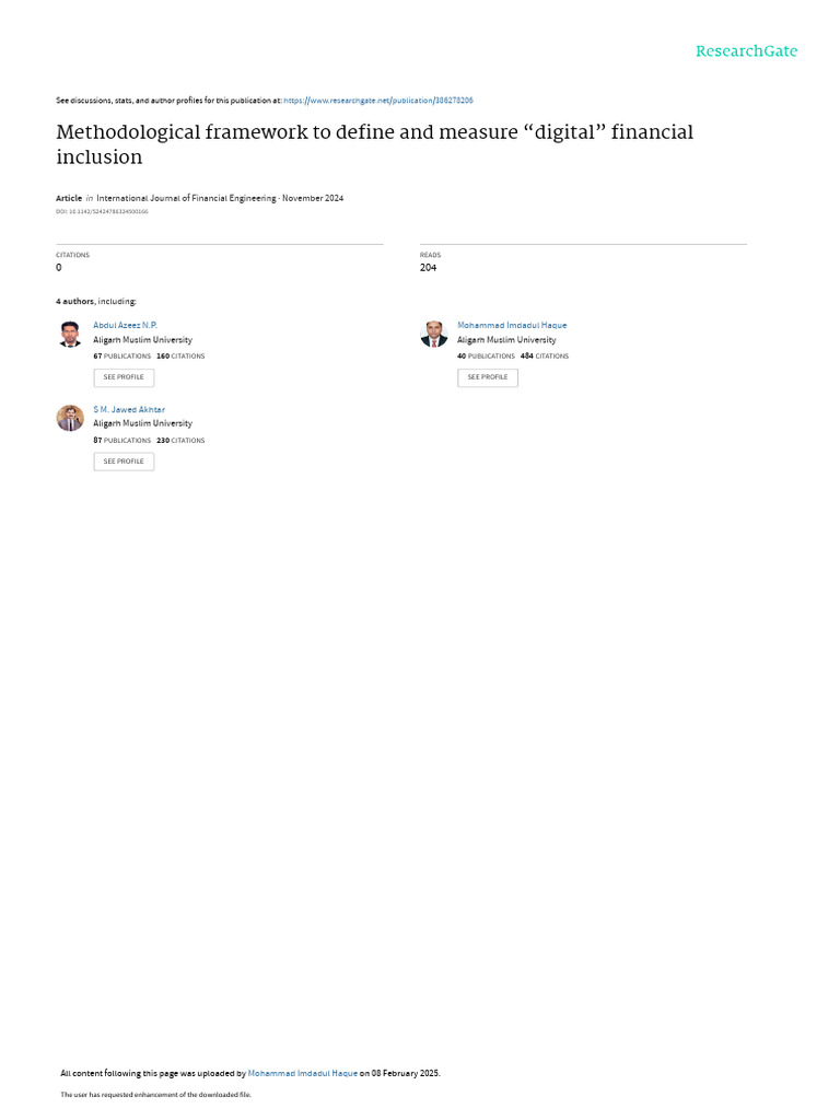 Methodological Framework To Define and Measure Digital Financial ...