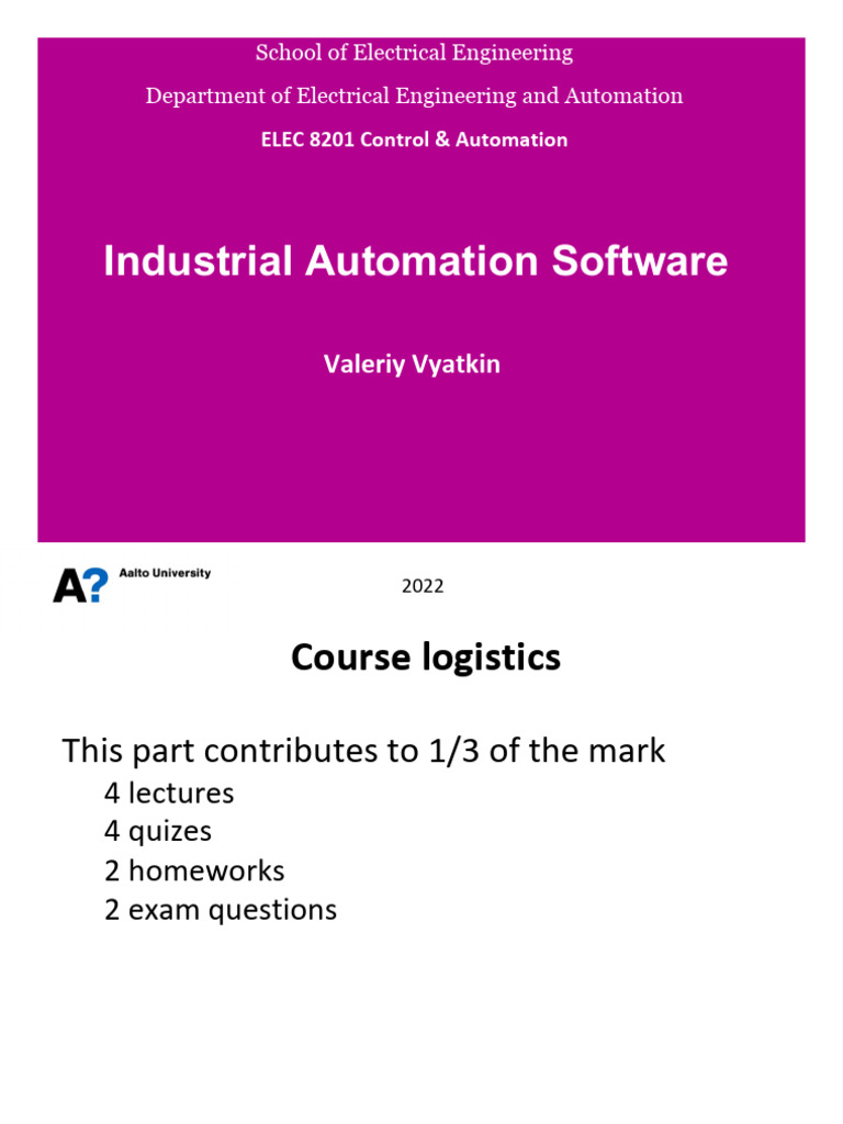 Industrial Automation Course Overview | PDF | Programmable Logic ...