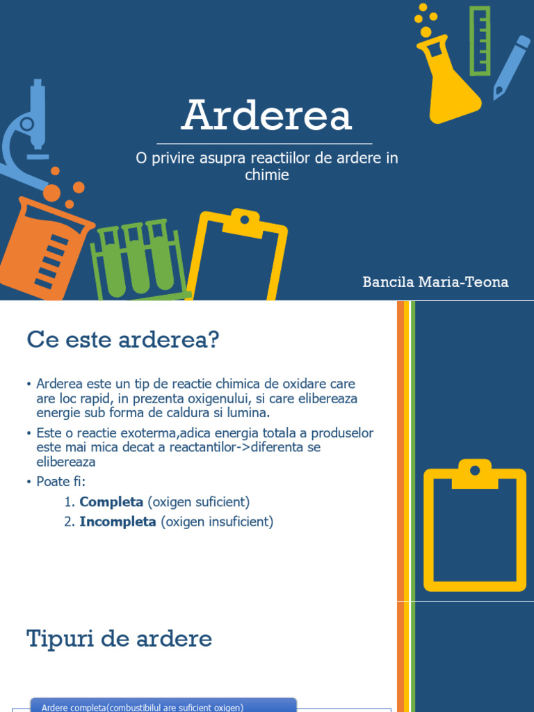 Arderea: O Privire Asupra Reactiilor de Ardere in Chimie | PDF